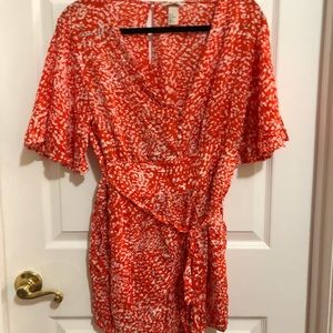H&M Orange Speckled Romper